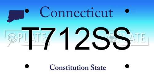 T712SS Connecticut License Plate
