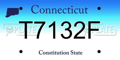 T7132F Connecticut License Plate