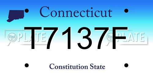 T7137F Connecticut License Plate