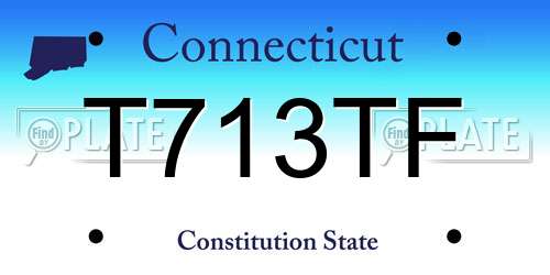 T713TF Connecticut License Plate