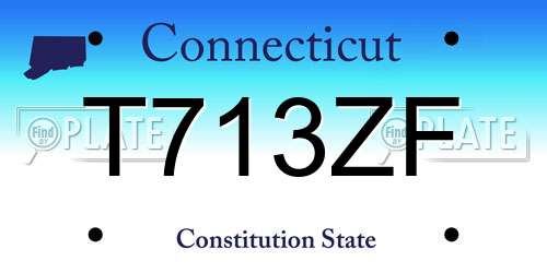 T713ZF Connecticut License Plate