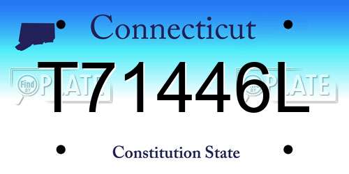 T71446L Connecticut License Plate
