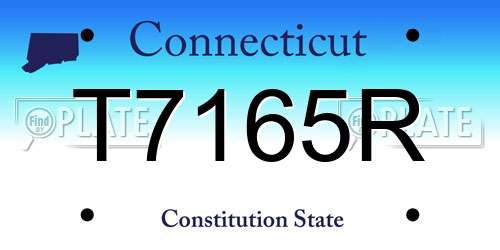 T7165R Connecticut License Plate