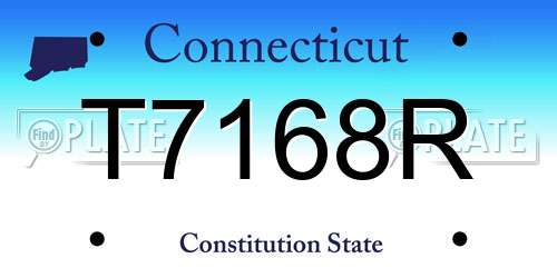T7168R Connecticut License Plate