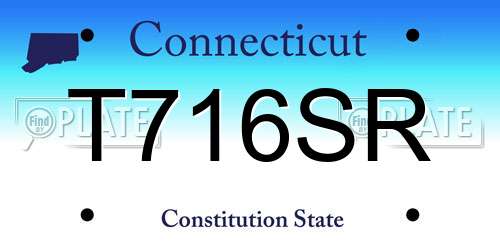 T716SR Connecticut License Plate