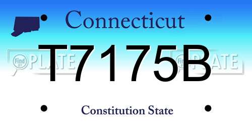 T7175B Connecticut License Plate