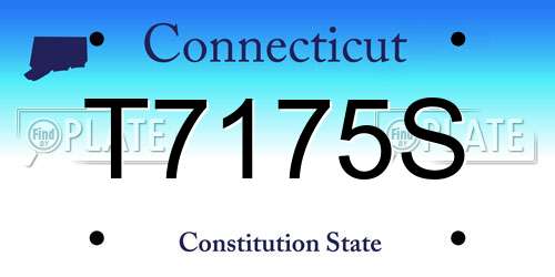 T7175S Connecticut License Plate