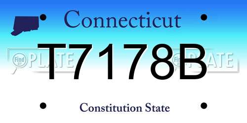 T7178B Connecticut License Plate