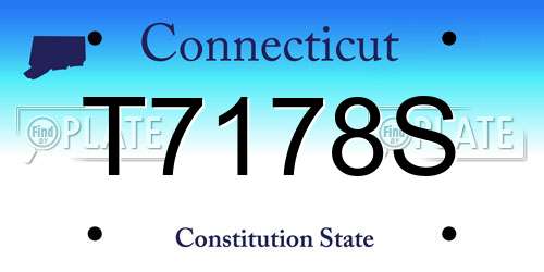 T7178S Connecticut License Plate