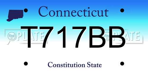 T717BB Connecticut License Plate