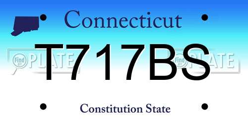 T717BS Connecticut License Plate