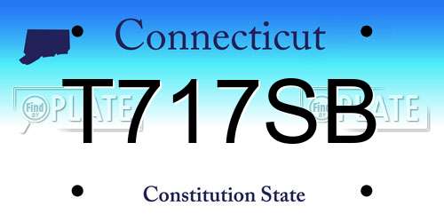 T717SB Connecticut License Plate