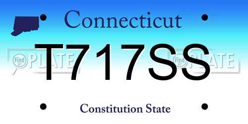 T717SS Connecticut License Plate