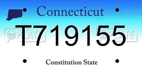 T719155 Connecticut License Plate