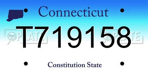 T719158 Connecticut License Plate
