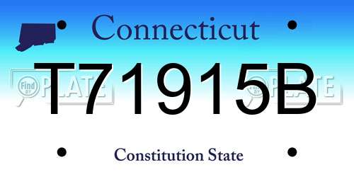 T71915B Connecticut License Plate