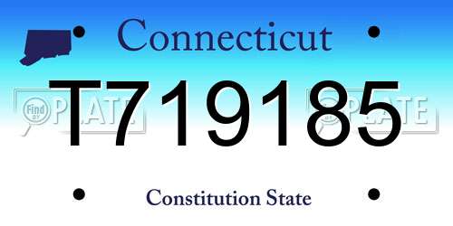 T719185 Connecticut License Plate