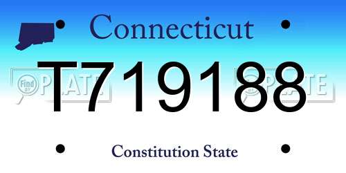 T719188 Connecticut License Plate