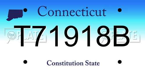 T71918B Connecticut License Plate