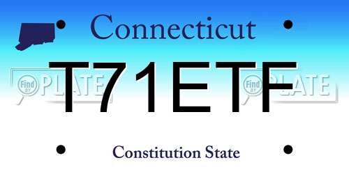 T71ETF Connecticut License Plate