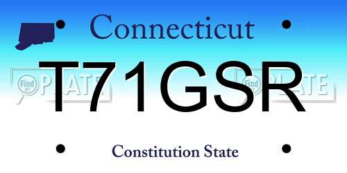 T71GSR Connecticut License Plate