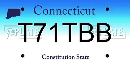 T71TBB Connecticut License Plate