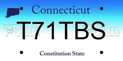 T71TBS Connecticut License Plate
