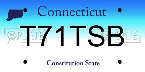 T71TSB Connecticut License Plate