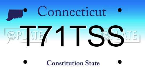 T71TSS Connecticut License Plate