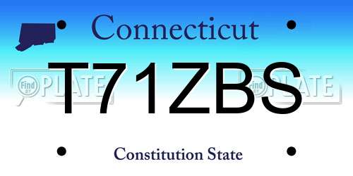 T71ZBS Connecticut License Plate