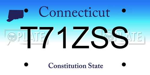 T71ZSS Connecticut License Plate
