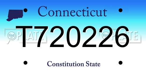 T720226 Connecticut License Plate