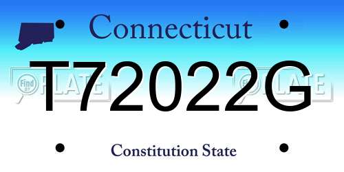 T72022G Connecticut License Plate