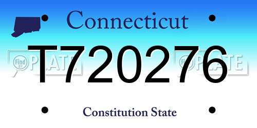T720276 Connecticut License Plate