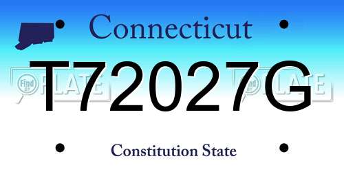 T72027G Connecticut License Plate