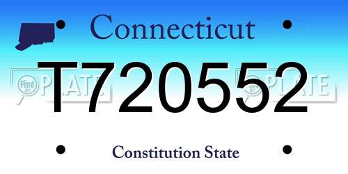 T720552 Connecticut License Plate