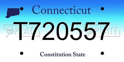 T720557 Connecticut License Plate