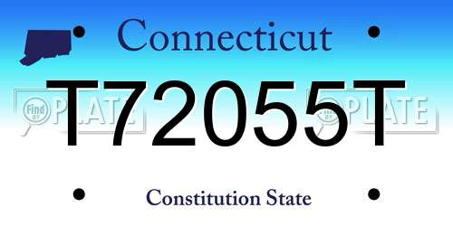 T72055T Connecticut License Plate