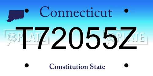T72055Z Connecticut License Plate