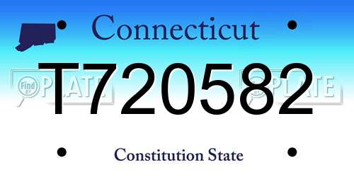T720582 Connecticut License Plate