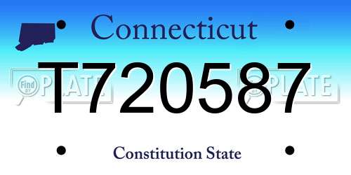 T720587 Connecticut License Plate
