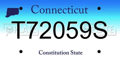 T72059S Connecticut License Plate