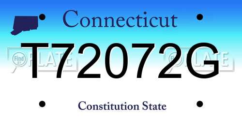 T72072G Connecticut License Plate