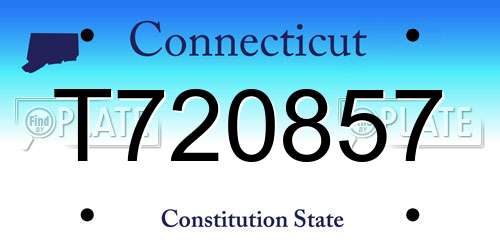 T720857 Connecticut License Plate