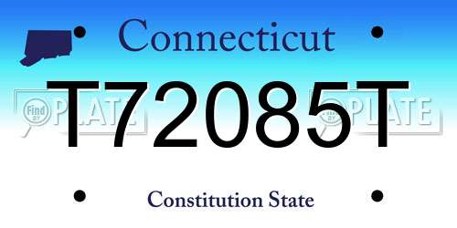 T72085T Connecticut License Plate