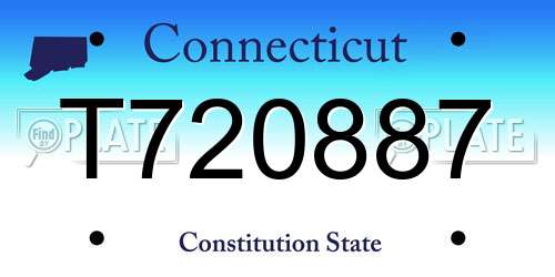 T720887 Connecticut License Plate