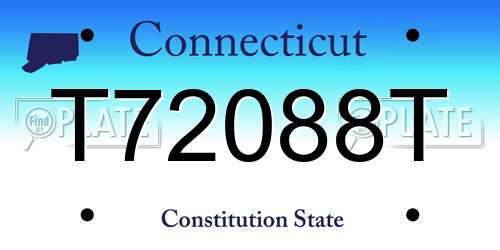 T72088T Connecticut License Plate