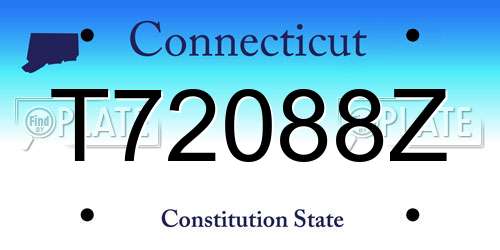T72088Z Connecticut License Plate