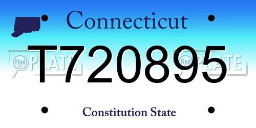 T720895 Connecticut License Plate