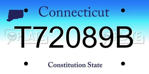 T72089B Connecticut License Plate